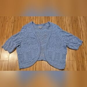NWOT JM Collection Blue Textured Sweater
